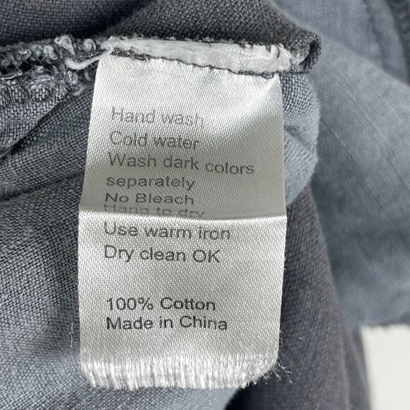 Peacock Ways Cotton Medium Grey Flower Tunic Artisan Lagenlook Dress Pink Ribbon - Picture 10 of 12